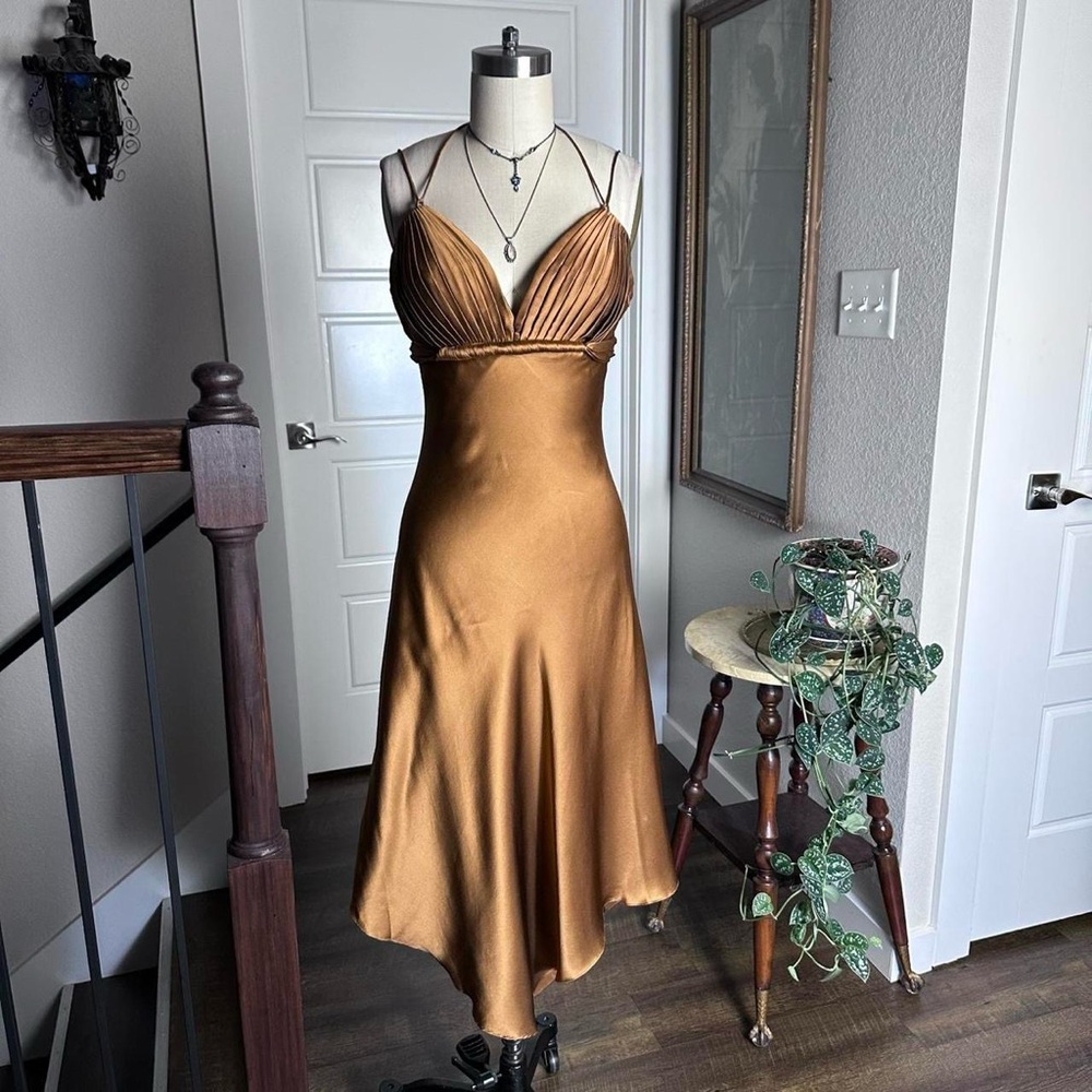 Vintage early 2000s 90s, slip style, formal prom or special event cocktail dress